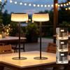 Cnlux Lampada da Tavolo Senza Fili Ricaricabile Solare, 2 Pezzi Dimmerabili LED Lampade Scrivania Portatili Con Controllo Touch, 2-in-1 USB-C Ricarica Lampada Solare, 3 Modalità Colore, IP65 Esterno