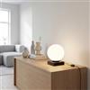 Licht-Erlebnisse Lampada da tavolo moderna nera e bianca in metallo e vetro sfera antiabbagliamento interruttore a cavo per soggiorno e ufficio H:17,5 cm E14 per camera da letto