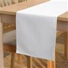 Encasa XO Runner da tavola Dimensioni 32x122 cm | Tessuto in tela di cotone | Tinta unita Bianco intenso | Lavabile in lavatrice e resistente