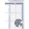 wometo OekoTex - Tenda a filo con glitter, 90 x 245 cm, colore: Argento lucido