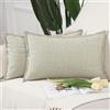Madizz 2 Pezzi Lino in Poliestere Copricuscini Morbido Decorativo Fodere per Cuscino Lusso Stile per Divano Camera da Letto 30x50 cm Avena