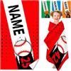 KARPIX Telo mare da calcio personalizzato con nome, asciugamano da basket con nome, asciugamano da bagno in microfibra, grande 80 x 160 cm, regalo personalizzato per bambini e ragazzi (A,90 x 180 cm)