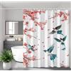 Fesnfuae Tenda Doccia Fiore Tenda per Doccia 130x200 cm, Shower Curtain Antimuffa Impermeabile in Poliestere Tessuto, orlo Appesantito, Lavabile con 12 Ganci Shower Curtain per Bagno Vasca da Bagno Bird 2Y#387