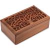 Ajuny Scatola Portagioie in Legno Intagliata a Mano Multiuso Decorativa Stile Vintage Portaoggetti Organizer per Orecchini Collane Ottimo Regalo