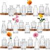 INFTYLE Set di 24 piccoli vasi in vetro per fiori, vasi per boccioli alla rinfusa, bottiglia di fiori vintage, vaso di vetro piccolo per composizioni floreali, centro decorativo, decorazione in grado