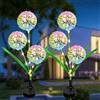 ZVO Lampade Solari da Giardino Esterno, Luci Natale Esterno con LED Cambio di Colore di Dandelion, Luce Fiore da LED IP65 Impermeabile Solari per Prato, Balcone, Giardino Decorazioni