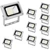 Tashace Faretto LED DC 12V-24V 10W Luci di Sicurezza Lampada da Parete 6500K Faretto IP65 Impermeabile for Esterni Garage Giardino Cortile Faretti Luce Diurna(10 Packs)