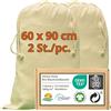 WIESEN.design Sacco da frutta - 280 g/m² in cotone resistente certificato Oeko-Tex® per applicazioni durevoli e professionali, 60 x 90 cm - 2 sacchetti regalo, sacchetto per cipolla, sacchetto con
