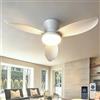 ZOMLBOF 3 Pale in ABS Effetto Legno Lampadario a Ventola da Soffitto LED Dimmerabile,Tempistica,Ventilatore da Soffitto con Luce e Telecomando (36),Motore DC Silenzioso,per Camera da Letto e Soggiorno-36 in