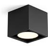 Area illumina Plafoniera da Soffitto Singola o Tripla, Alluminio, Attacco GX53 fino a 12W, Base Orientabile, Bianco/Nero/Sabbia (Nero, Singolo)