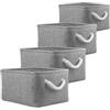 Mangata Scatola portaoggetti pieghevole in tela, cesto portaoggetti pieghevole per armadio e scaffale (Grigio, S - 4 Pack)