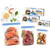 Akitaink Sacchetti Freezer Richiudibili con Chiusura a Zip, Set 60 Buste Alimentari Multimisura per Freezer e Frigo