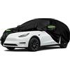 Opaltool Copertura Auto per Tesla Model 3 2017-2025, Copertura Auto Impermeabile con Cerniera Porta Laterale, Sole Pioggia Polvere UV Protezione da Tutte le Intemperie Copertura Completa Aperto