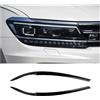 KIRYU Splitter Paraurti Anteriore Auto Per VW Per Tiguan MK2 R Per Line T TDI 2017-2023 Fari Anteriori Palpebre Sopracciglia Strisce Copertura Adesivi Spoiler Kit Carrozzeria Spoiler(B Gloss Black)