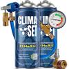 Clima Set ClimaSet - 2 ricariche gas r134a per climatizzatore, tubo flessibile e adattatore HP/LP - Kit Ricarica Gas AC - Kit Ricarica Climatizzatore Auto - 340 g
