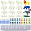 BONNYCO Animali Gadget Compleanno Bambini, Figure da Dipingere 16 Pezzi. Regalini Fine Festa Compleanno, Regalino Fine Festa Dopo Invitati. Pensierini Kit Lavoretti Giungla, Gadget Animali Giocattolo