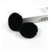 SYSUII 10 elastici per capelli in pelliccia sintetica pelosa, elastici per bambini, con pompon, per coda di cavallo, accessori per capelli, per donne e ragazze, colore nero