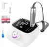Vexnaro Fresa per Unghie Professionale, 45000RPM Lima Elettrica per Unghie con LCD Display, Kit Unghie con 12 Punte e 50 Nastri Abrasivi per Manicure Pedicure Semipermanente Gel