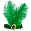 Fenisonavy Set di copricapi con piume 2 pezzi in stile retrò anni '20 con paillettes adatto a donne adolescenti e bambini ideale per carnevali feste e matrimoni (Verde, 2 piume)
