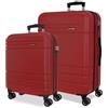 MOVOM Joumma Movom Galaxy Set di Valigie Rosso 55/68 cm Rigido ABS Lucchetto a Combinazione Integrato 111L 6.5kg 4 Doppie Ruote Estensibile Bagaglio a Mano