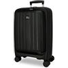 Roll Road Acadia Nero Valigia da Cabina 35x55x20 cm Rigido Polipropilene Chiusura a Combinazione Laterale 35L 2.8kg 4 Doppie Ruote Bagaglio a Mano