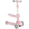 MoMi DEBE Monopattino Evolutivo Rosa 2 in 1 con Seduta con luci LED - Giocolandi