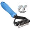 N/C Pettine per cani e gatti con 2 lati 9+17 denti, spazzola professionale per toelettatura animale domestico, rastrello per rimuovere efficacemente i nodi, blu