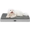 lionto Cuccia ortopedica per cani e gatti, 76x51x8 cm, Cuscino con rivestimento in morbido peluche, lavabile, antiscivolo, idrorepellente, per animali domestici di piccola e grande taglia, grigio