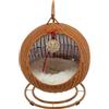 meiliwmlo Cuccia per gatti con cuscino morbido + palla da gioco per gatti + tavola tiragraffi per gatti in rattan sintetico PP uso domestico portata 7,5 kg (giallo)