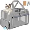 BTNEEU Trasportino Gatto Approvato Aereo Trasportino per Cani Pieghevole | Borsa da Viaggio per Animali Domestici Portabile Borsa per Gatti con Tessuto Antigraffio e Cuscino Lavabile (Grigio)