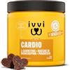 ivvi Cardio per cani - 60 snack morbidi con L-carnitina, taurina, L-arginina, magnesio, olio di salmone, bacche di biancospino e melograno - funzione cardiaca, energia e vitalità - con pollo - 270 g