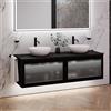 neoro n80 albus mobile La: 160 cm con 2 scomparti estraibili, con frontale in vetro profilato, 2 lavabi Ø 40 cm,, 2#BN0064WM+2#BN0432PG+2#BN0402C2, n80 [Mobili da Bagno > Mobili con Doppio Lavabo]