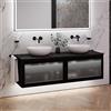 neoro n80 albus mobile La: 160 cm con 2 scomparti estraibili, con frontale in vetro profilato, 2 lavabi Ø 45 cm,, 2#BN0106WM+2#BN0432PG+2#BN0402C2, n80 [Mobili da Bagno > Mobili con Doppio Lavabo]