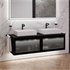neoro n80 albus mobile La: 160 cm con 2 scomparti estraibili, con frontale in vetro profilato, 2 lavabi La: 58 cm,, 2#BN0065WM+2#BN0432PG+2#BN0402C2, n80 [Mobili da Bagno > Mobili con Doppio Lavabo]