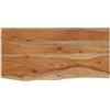 Keeushr Scaffale da parete, 40 x 20 x 3,8 cm, rettangolare, in legno massello di acacia, con bordo dell'albero, mensola sospesa in legno per soggiorno, ufficio o studio, per decorare libri, piante