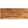 Keeushr Piano in legno di acacia massiccio, 100 x 40 x 3,8 cm, rettangolare, con bordo naturale, per tavolo da bar, tavolino o progetti di mobili, facile da pulire