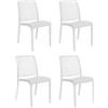 HOUSE COLLECTION, SEDIA NINFA SENZA BRACCIOLI, POLIPROPILENE, BIANCO (BCA177X4)
