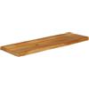 Keeushr Piano da tavolo in legno di mango massiccio con bordo albero, 110 x 40 x 3,8 cm, bordo naturale rustico, piano di ricambio versatile per casa o commerciale, facile da pulire