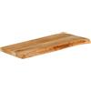 Keeushr Piano da tavolo in legno di mango massiccio con bordo albero, 90 x 40 x 3,8 cm, bordo naturale rustico, piano di ricambio versatile per struttura del tavolo, piano in legno facile da pulire