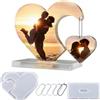 Nucalt Grande Stampo in Silicone Stampi per Resina Epossidica Cuore 6.96 in A Forma di Cuore 3D per Cornice con Base Stampo, per Cornice di Carta Fai da Te, Decorazione Regalo Fatto a Mano