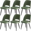 ANVOFONG Set di 6 Sedie da Pranzo,Sedia da Cucina In Velluto a Righe, Sedia Imbottita Con Gambe Indipendenti,Sedia da Salotto Verde,Per Sala da Pranzo,Soggiorno,Cucina,Camera