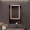 YGHQAP Armadietto a specchio da bagno con illuminazione a LED, 50 x 16 x 88 cm, con ripiano regolabile, 3 temperature di colore dimmerabili, sensore touch, funzione anti-appannamento (1 porta, nero)