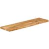 Keeushr Piano da tavolo in legno di mango massiccio con bordo dell'albero, 100 x 40 x 3,8 cm, piano di ricambio in legno massiccio per tavolo, bordo naturale rustico, versatile, superficie facile da