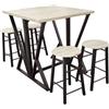 Urban Living Dock - Tavolo alto pieghevole, con 4 tavolini 40/80 x 80 cm, 89 cm, 30 x 30 x 55 cm