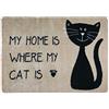 deco-mat Zerbino con gatto, 50 x 70 cm, beige, con gatti, antiscivolo e lavabile, per interni ed esterni, con motivo divertente