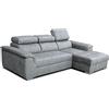 Robin Inspire Divano Angolare Modulare 3 Posti - Divano Letto a L Destro - Contenitore, 3 Poggiatesta Regolabili - per Soggiorno Moderno - 247 cm Silver Beige Scuro