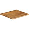 Keeushr Piano da tavolo in legno di mango massiccio con bordo albero, 40 x 40 x 2,5 cm, bordo naturale rustico, piano di ricambio versatile, superficie liscia facile da pulire