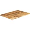 Keeushr Piano in legno di mango massiccio, 70 x 60 x 2,5 cm, con bordo alberi, bordo naturale rustico, piano di ricambio versatile per casa o commerciale, facile da pulire
