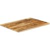 Keeushr Piano in legno di mango massiccio, 90 x 80 x 3,8 cm, con bordo ad albero, bordo naturale ruvido, versatile piano di ricambio per tavoli a casa o commerciale, facile da pulire