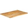 Keeushr Piano da tavolo in legno di mango massiccio con bordo albero, 110 x 80 x 3,8 cm, bordo naturale rustico, piano di ricambio versatile per casa o commerciale, facile da pulire